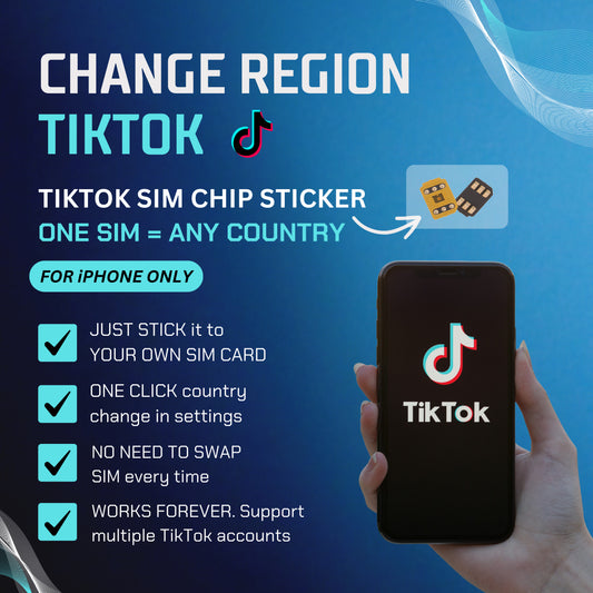 iSimka™ SIM card for TikTok to change target country region. No VPN needed. For iPhone!